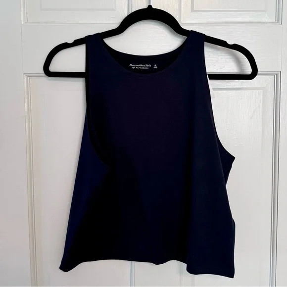 Abercrombie & Fitch | Cropped High-Neck Tank, Black, Size XL - NWT - Picture 1 of 6